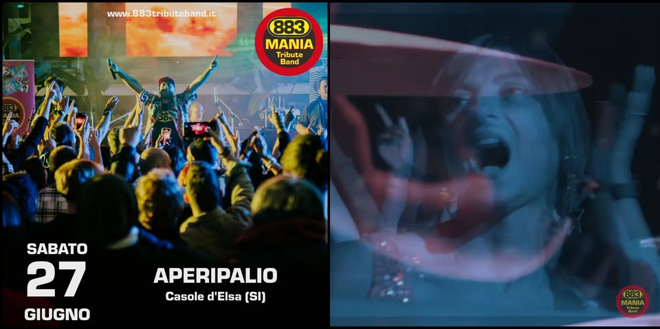 Evento Sab 27 Giu Aperipalio (Si) 883 Mania Live Locandina Sab 27 Giu Aperipalio (Si) 883 Mania Live - sabato 27 giugno ore 21:00 - 23:00