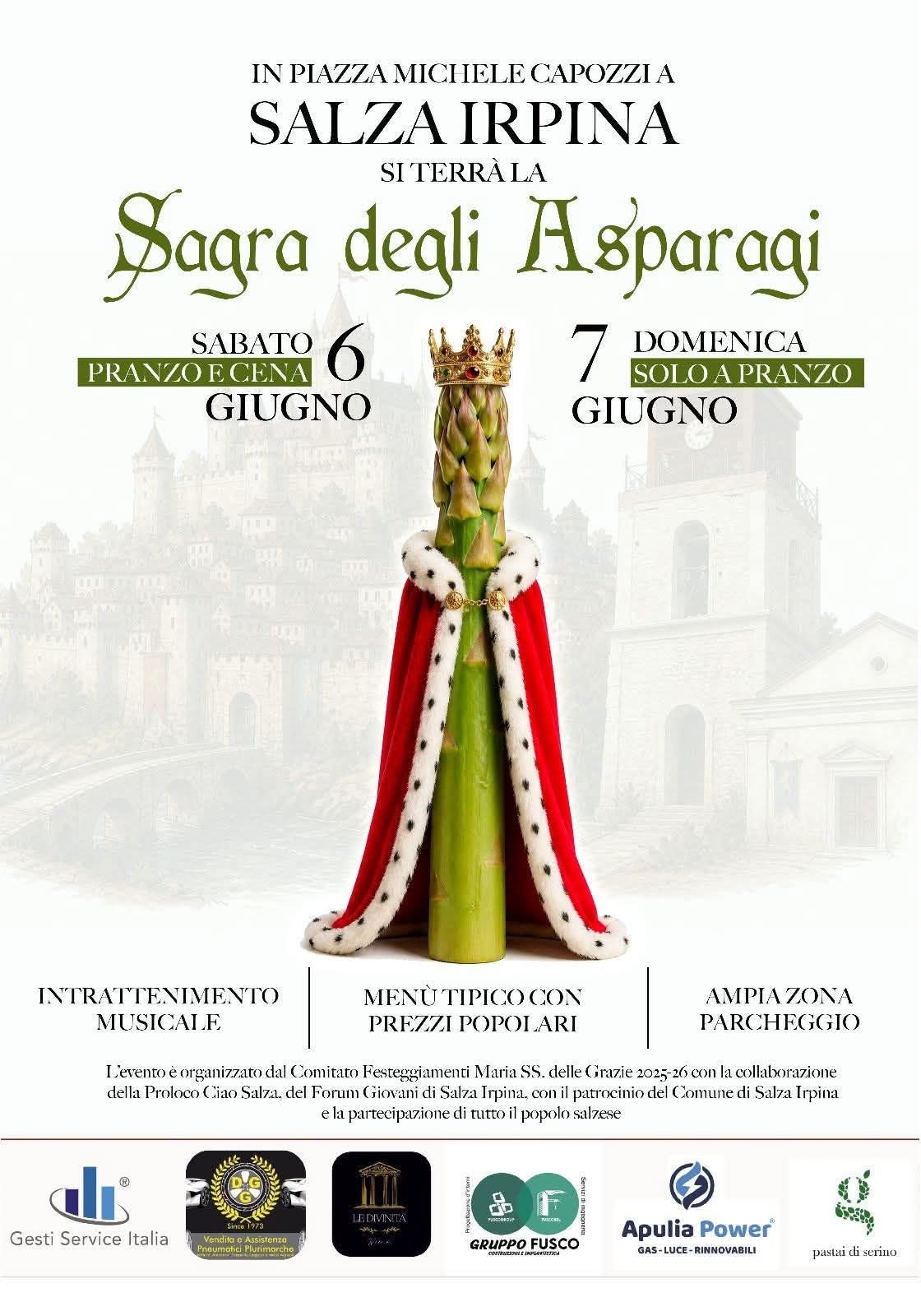 Evento Sagra degli Asparagi Locandina Sagra degli Asparagi - da sabato 6 giugno - domenica 7 giugno 2026 ore 10:00 ore 19:00