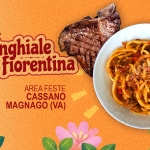 Sagra del Cinghiale e della Fiorentina ✦ Cassano Magnago (VA) Potrebbe essere un'immagine raffigurante pasta e il seguente testo "SAGRA DEL Cinghiale della fiorentina 15-16-17 AREAFESTE AREA FESTE CASSANO MAGGIO MAGNAGO (VA)"