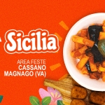 Sagra della Sicilia ✦ Cassano Magnago Potrebbe essere un'immagine raffigurante pasta e il seguente testo "SAGRA DELLA Sicilia AREA AREAFESTE FESTE CASSANO MAGNAGO (VA) 05-06-07 GIUGNO"