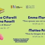Potrebbe essere un disegno raffigurante il seguente testo "SALNEAZHONALE INTERNAZ TERNAZIONAL ZIONALE SALONE DELLIBRO ALTRI MEDIA SALT026 Massimo Cifarelli Rosanna Roselli "Il pane di Matera" 15/05 ore 16 - 16-17 17 Emma Mariani "Non sposare uno coi calzini bianchi" 16/05 ore 13 3-14 14 Matteo Ricca "Non ha bisogno di tanta luce" 16/05 ore 16-17 Padiglione Oval-Stand PadiglloneOval-StandX82 X82 CONSIGLIO REGIONALE DELLA BASILICATA"