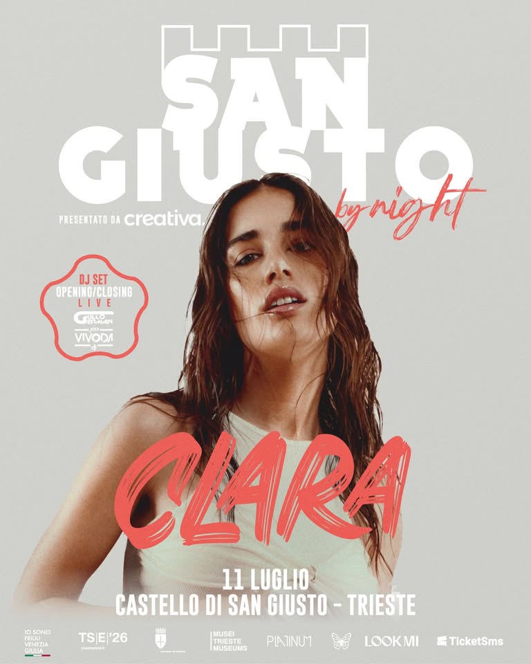 Evento San Giusto By Night – Special Guest Clara Locandina San Giusto By Night – Special Guest Clara - sabato 11 luglio ore 20:00 - 22:00
