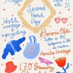 👗SECOND HAND DAY @Lzo Brewery Potrebbe essere un disegno raffigurante il seguente testo "3 Maggio അനാുകണ്െ Dalle 11 Second alle 20 Hand Vestiti Doy nintage mpcycling & Ostu ل Tutto a Borone 10€ 'Selezione o 20€ SHOP di custom LOCAL Amelie Vintoge LZO Bremery Conegliano"