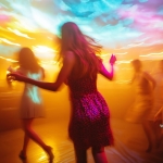 Serata danzante di inizio estate Potrebbe essere un'immagine raffigurante una o più persone, persone che ballano e folla