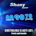 SHARYBAND@Festa Patronale, Piazza Umberto – COSTIGLIOLE D’ASTI (AT) Potrebbe essere un'immagine raffigurante una o più persone e il seguente testo "DOMENICA 21 GIUGNO ShaRy BAND 809070 80 voglia di 90 70 party COSTIGLIOLE D ASTI (AT) Festa patronale"