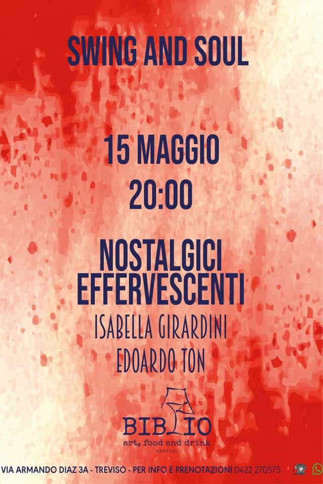 Evento Swing and Jazz Locandina Swing and Jazz - venerdì 15 maggio ore 20:00 - 22:00
