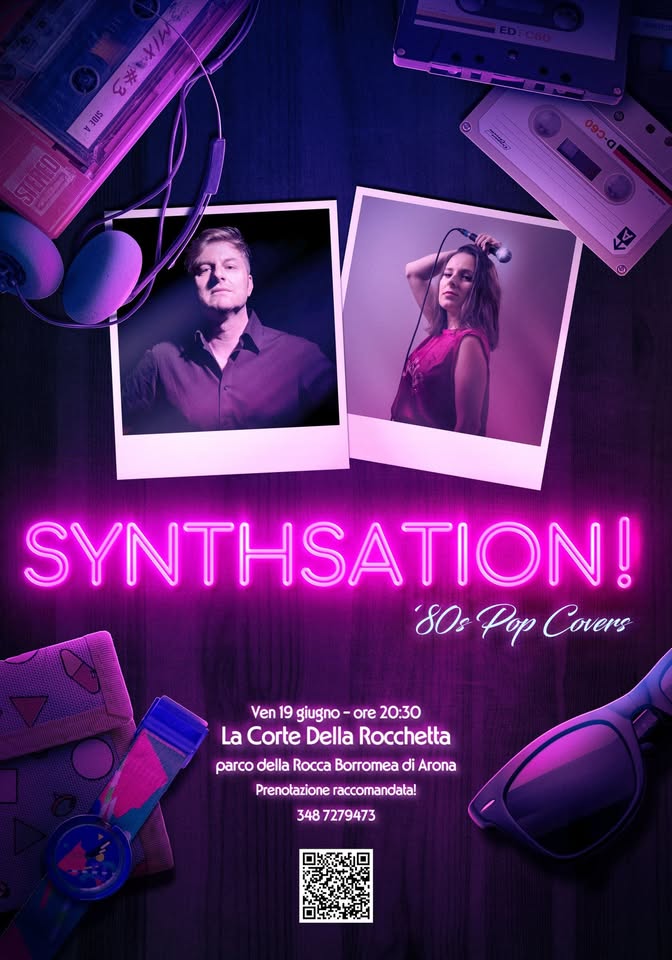Evento SYNTHSATION! Live a La Corte della Rocchetta (parco Rocca Borromea di Arona) Locandina SYNTHSATION! Live a La Corte della Rocchetta (parco Rocca Borromea di Arona) - venerdì 19 giugno ore 20:30 - 22:30