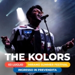 The Kolors | Mirano Summer Festival Potrebbe essere un'immagine raffigurante il seguente testo "4050 THE KOLORS 03 LUGLIO MIRANO SUMMER FESTIVAL INGRESSO IN PREVENDITA MIRANO FESTIVAL FESTIVAL SUMMER"