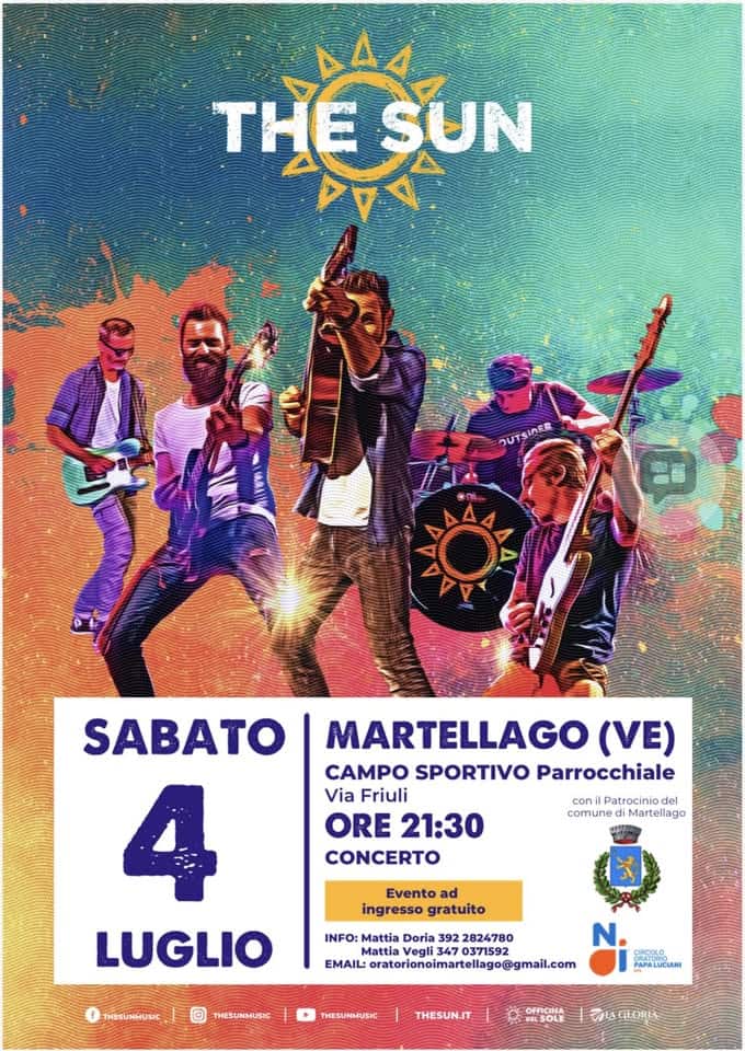 Evento The Sun Locandina The Sun - sabato 4 luglio ore 21:30 - 23:30