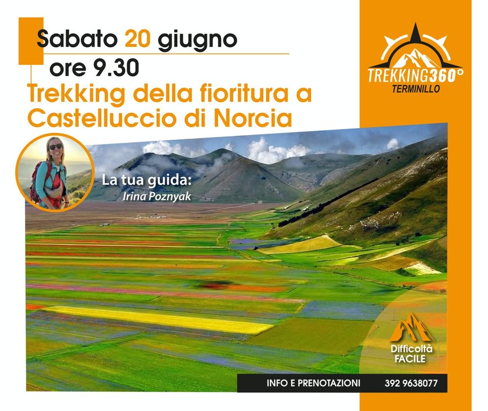 Evento Trekking della fioritura a Castelluccio di Norcia Locandina Trekking della fioritura a Castelluccio di Norcia - sabato 20 giugno ore 09:30 - 14:30