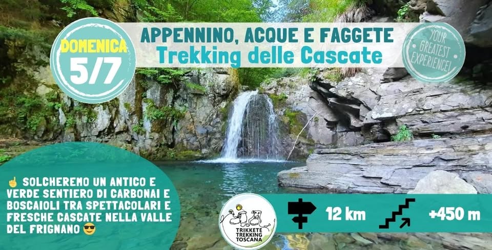 Evento Trekking delle Cascate Appennino e acque nelle faggete del Frignano Locandina Trekking delle Cascate Appennino e acque nelle faggete del Frignano - domenica 5 luglio ore 08:45 - 10:45