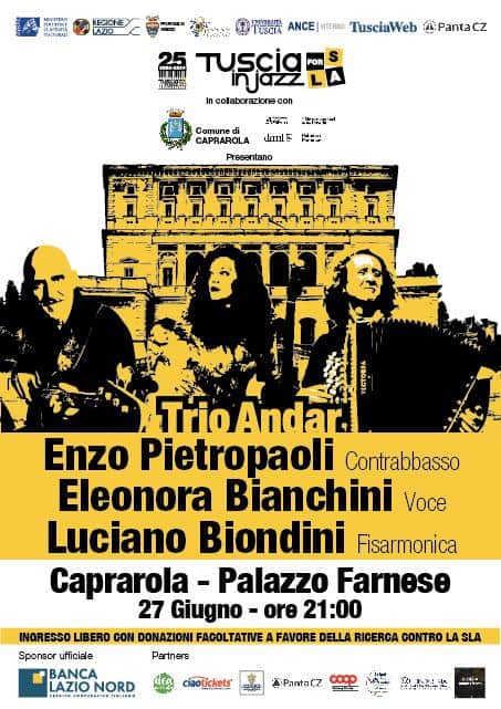 Trio Andar Enzo Pietropaoli, Eleonora Bianchini e Luciano Biondini A Palazzo Farnese Caprarola Potrebbe essere un'immagine raffigurante clarinetto e testo