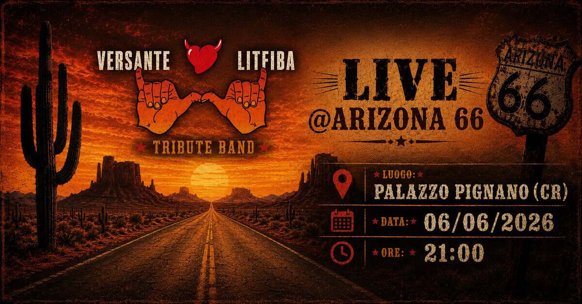 Evento Versante LItfiba – Live @Arizona 66 Locandina Versante LItfiba – Live @Arizona 66 - sabato 6 giugno ore 22:00 - 23:59