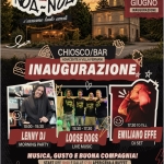 Villa Noa Noa Inaugurazione Chiosco adiacente alla Villa Fermani Potrebbe essere un'immagine raffigurante il seguente testo "NOA-NOA VILLA ¿earamotantoamai c'eaи4иTo tanto amati 2 GIUGNO INAUGURAZIONE CHIOSCO/BAR BAR ADIACENTEAVILLAFERIMANI AVILLAFERMANI INAUGURAZIONE, 5 10:00 15:30 LENNYDJ MORNINGPARTY PARTY 17:30TOTILL EMILIANOEFFE EFFE DJSET 15:30 17:30 LOOSEDOGS LIVEMUSIC LIVE MUSICA, GUSTO BUONA COMPAGNIA! START ORE 10:00 DALLE17 17:30 APERICENAA BUFFET ANCHE ONLINE INFOE PRENOTAZIONE 338 772 9770 VILLA VILLAFERMANI FERMANI CORR DONIA INGRESSO LIBERO"