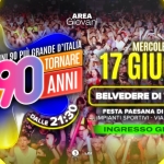 Voglio Tornare Negli Anni 90 ® • Belvedere di Tezze (VI) Potrebbe essere un'immagine raffigurante il seguente testo "AREA Giovani ANNI 90 PIù GRANDE D'ITALIA IL LIVE SHOW 90 ANNI TORNARE VOGLIO NEGLI DALLE 21:50 MERCOLEDÌ 17 GIUGNO BELVEDERE DI TEZZE (VI) FESTA PAESANA DI BELVEDERE IMPIANTI SPORTIVI VIA NAZIONALE, 90 INGRESSO GRATUITO 3 コスッマン US"