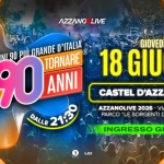 Voglio Tornare Negli Anni 90 ® • Castel d’Azzano (VR) Potrebbe essere un'immagine raffigurante il seguente testo "AZZANCALIVE ANNI 90 PIù GRANDE D'ITALIA IL LIVE SHOW NEGLI 90 ANNI TORNARE VOGLIO DALLE DALLE 21:50 GIOVEDÌ 18 GIUGNO CASTEL D'AZZANO (VR) AZZANOLIVE 2026 VIA IV NOVEMBRE PARCO "LE SORGENTI DEL CASTELLO" INGRESSO GRATUITO 3 コスッリば US"