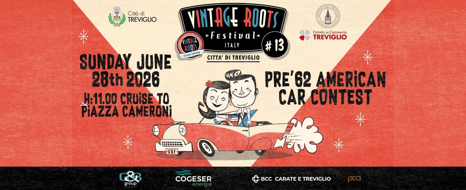 Evento VRF 13 – Pre ’62 American car contest Locandina VRF 13 – Pre ’62 American car contest - domenica 28 giugno ore 10:00 - 20:00