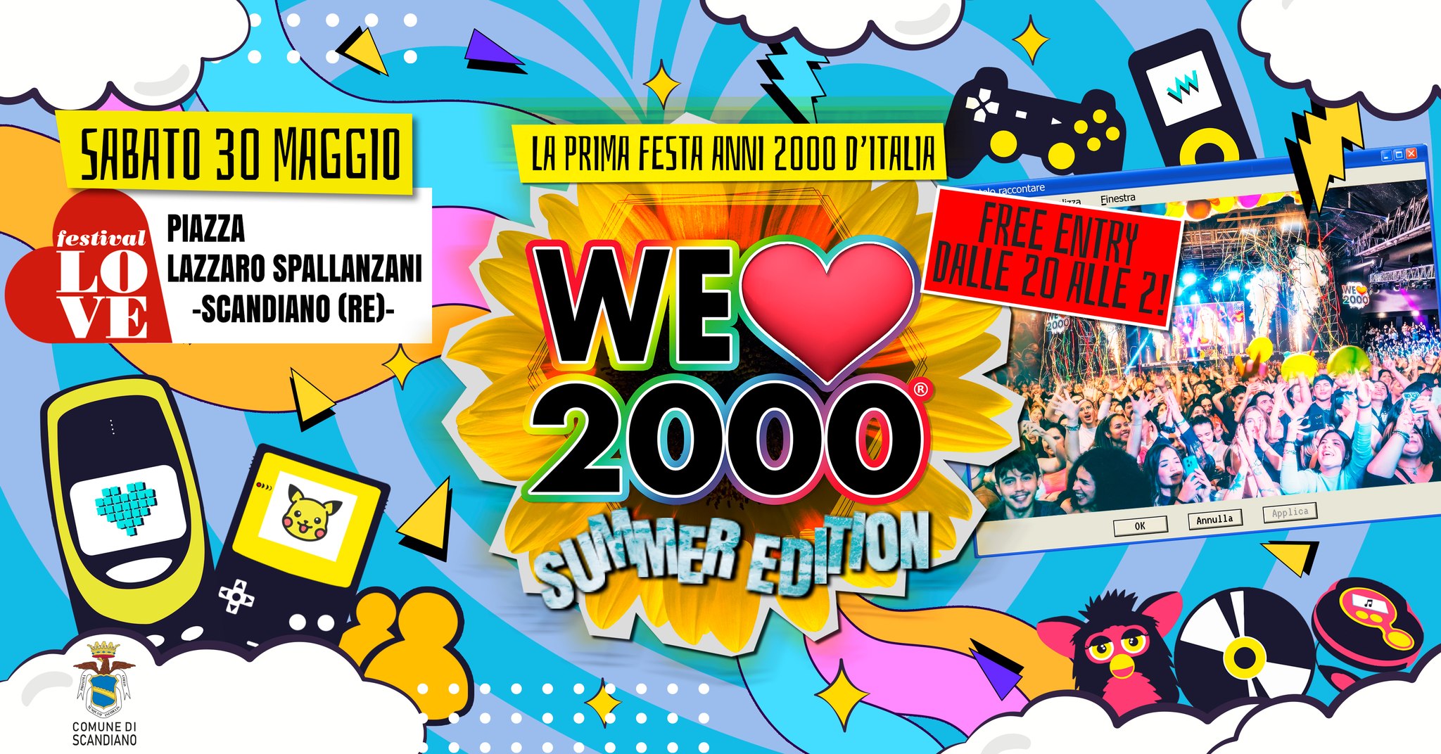 Evento We Love 2000R Festival Love – Scandiano! Sabato 30 Maggio – Ingresso Gratuito Locandina We Love 2000R Festival Love – Scandiano! Sabato 30 Maggio – Ingresso Gratuito - sabato 30 maggio ore 20:00 - 02:00