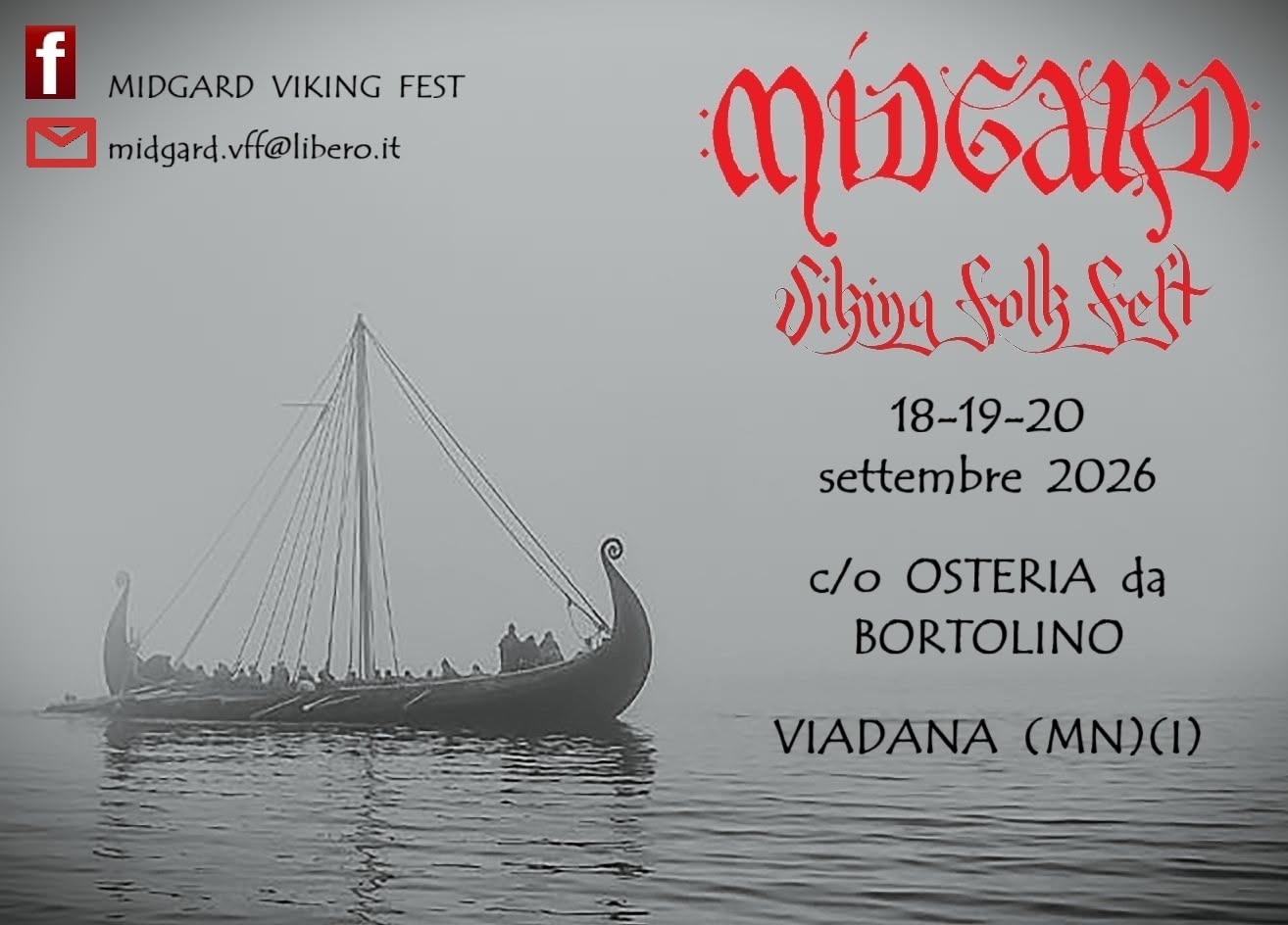 Evento Xii Midgard Viking Folk Fest Locandina Xii Midgard Viking Folk Fest - da venerdì 18 settembre - domenica 20 settembre 2026 ore 18:00 ore 21:30