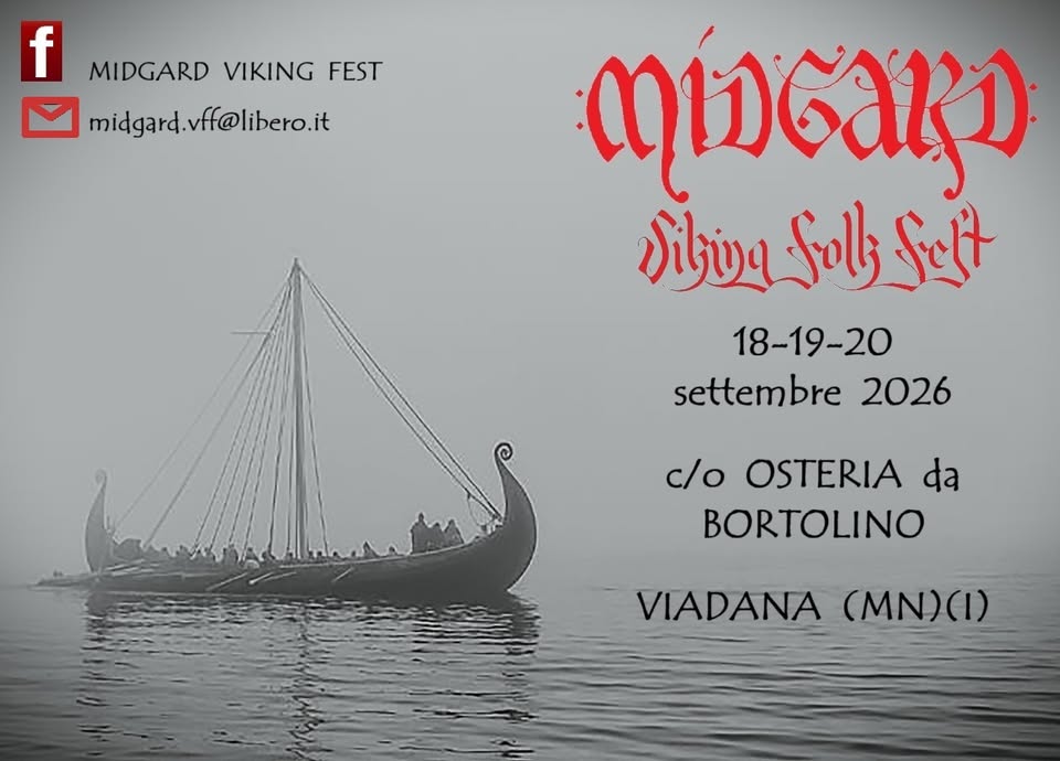 Evento Xii Midgard Viking Folk Fest Locandina Xii Midgard Viking Folk Fest - da venerdì 18 settembre - domenica 20 settembre 2026 ore 18:00 ore 21:30