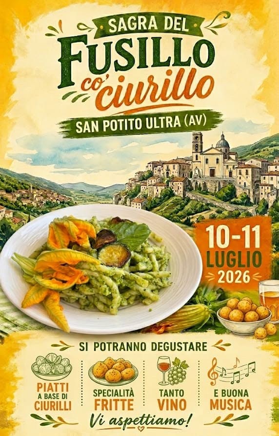 Evento XVI° Sagra del Fusillo co’ Ciurillo Locandina XVI° Sagra del Fusillo co’ Ciurillo - venerdì 10 luglio ore 19:30 - 00:00
