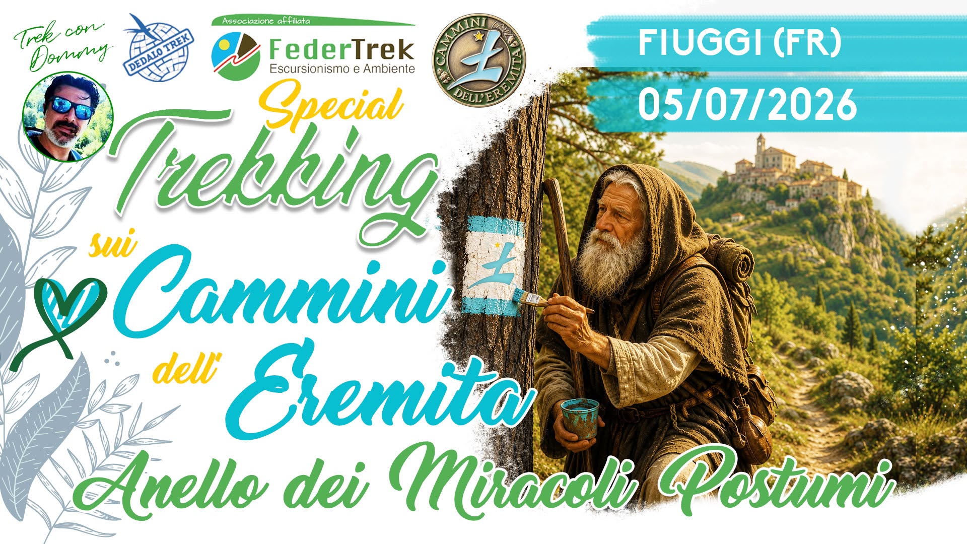 Evento 2° Tappa dei Cammini dell’Eremita da Fiuggi ad Anagni Diventa protagonista della segnatura Locandina 2° Tappa dei Cammini dell’Eremita da Fiuggi ad Anagni Diventa protagonista della segnatura - domenica 5 luglio ore 09:00 - 11:00