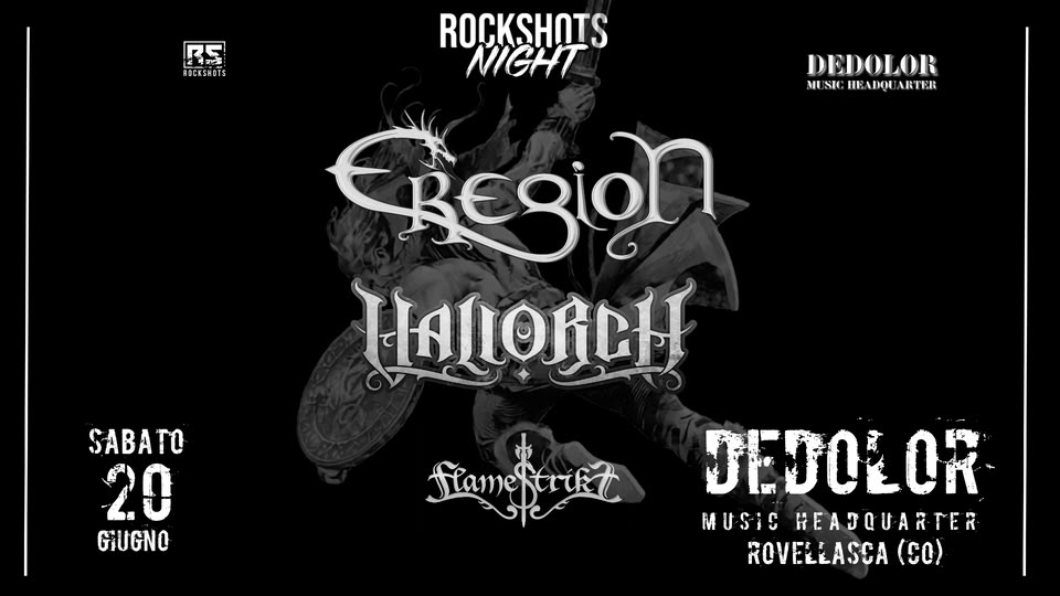 Evento Rockshots Night – Eregion Vallorch Flamestrike Locandina Rockshots Night – Eregion Vallorch Flamestrike - sabato 20 giugno ore 21:00 - 23:00