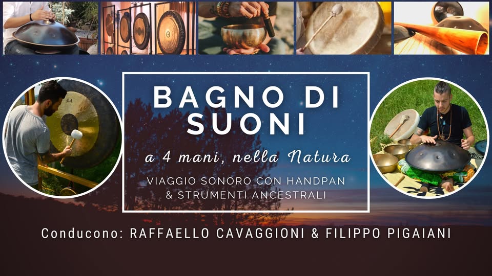 Evento Castiglione Delle Stiviere (MN) – Bagno di Suoni nella Natura a 4 mani Locandina Castiglione Delle Stiviere (MN) – Bagno di Suoni nella Natura a 4 mani - martedì 4 agosto ore 21:00 - 23:00