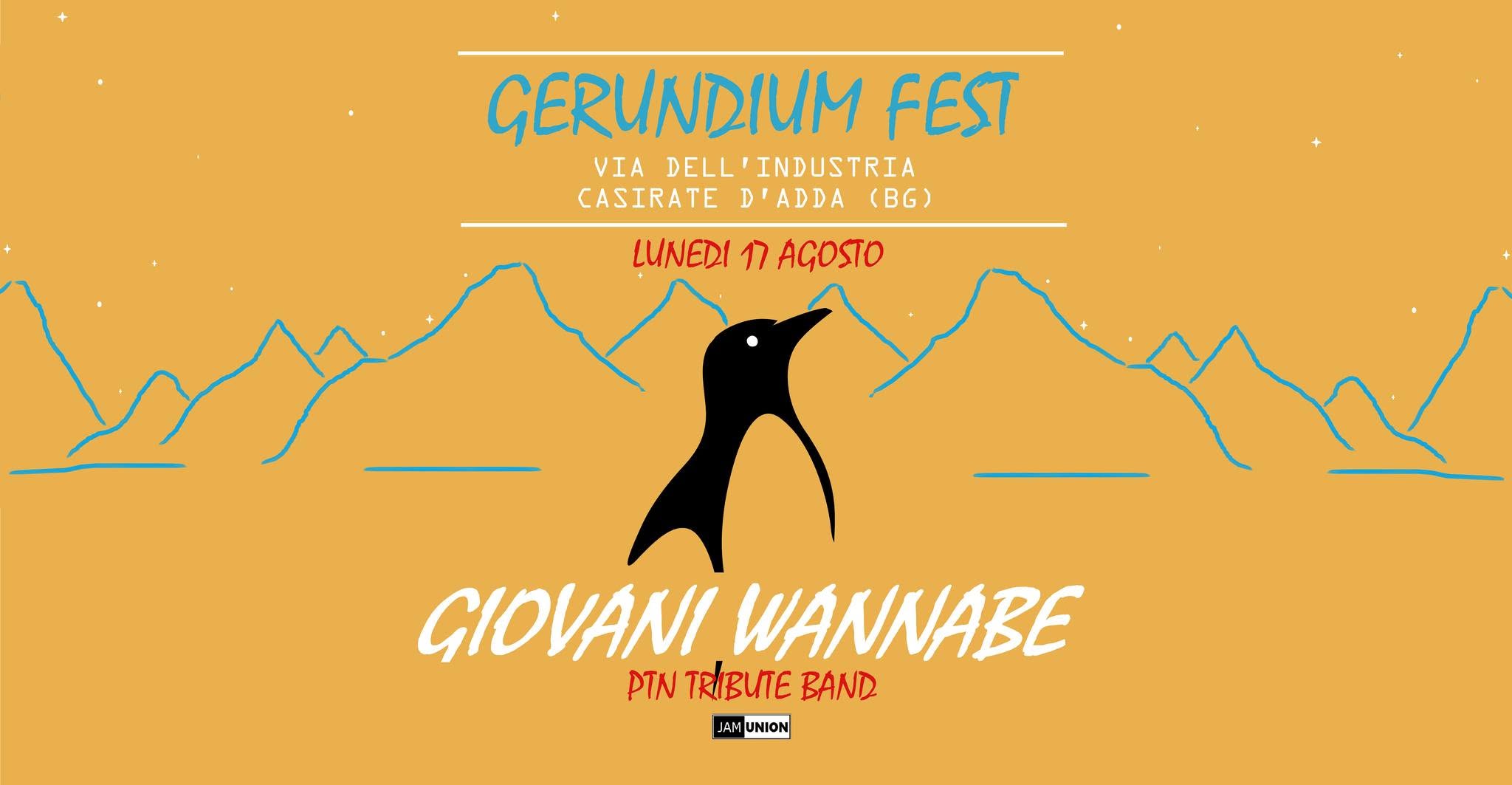 Evento Giovani Wannabe – Gerundium Fest – Lunedi’ 17 Agosto Locandina Giovani Wannabe – Gerundium Fest – Lunedi’ 17 Agosto - lunedì 17 agosto ore 21:00 - 23:00