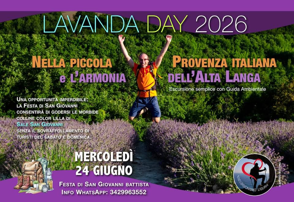 Evento LAVANDA DAY! Nella piccola Provenza italiana e l’armonia dell’Alta Langa. Locandina LAVANDA DAY! Nella piccola Provenza italiana e l’armonia dell’Alta Langa. - mercoledì 24 giugno ore 15:30 - 21:00