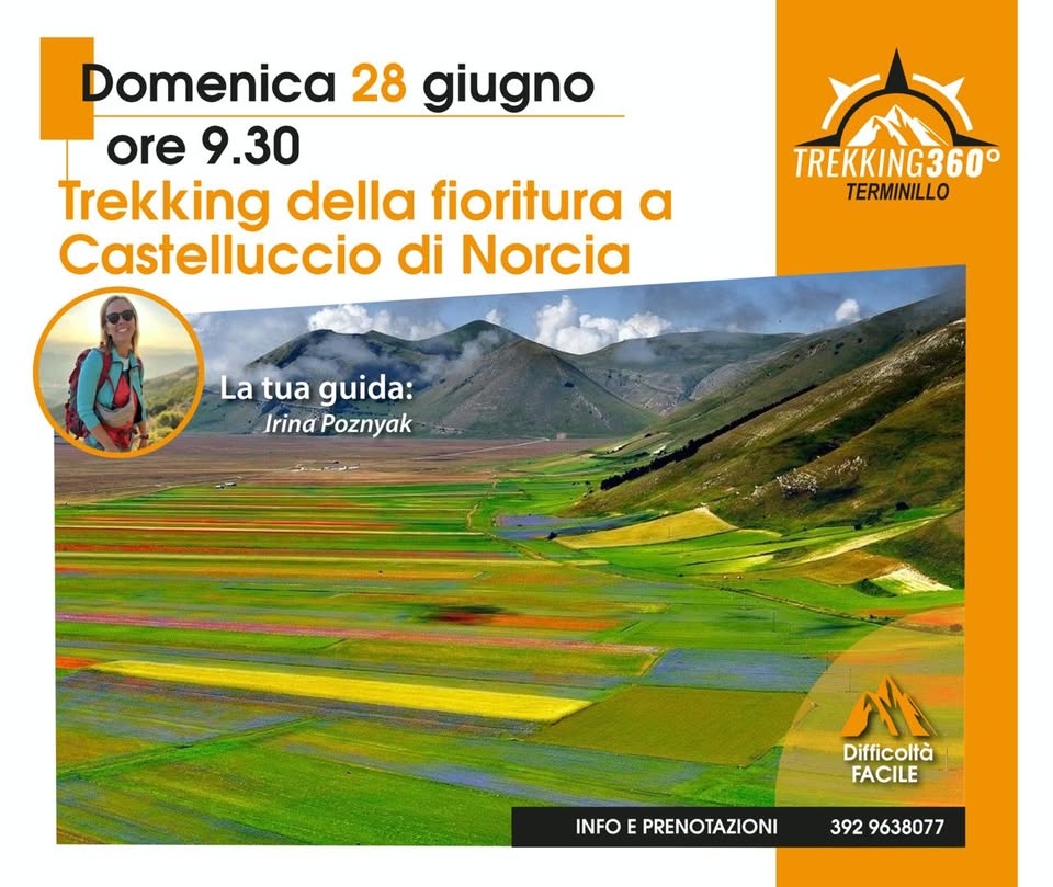 Evento Trekking della fioritura a Castelluccio di Norcia Locandina Trekking della fioritura a Castelluccio di Norcia - domenica 28 giugno ore 09:30 - 14:30
