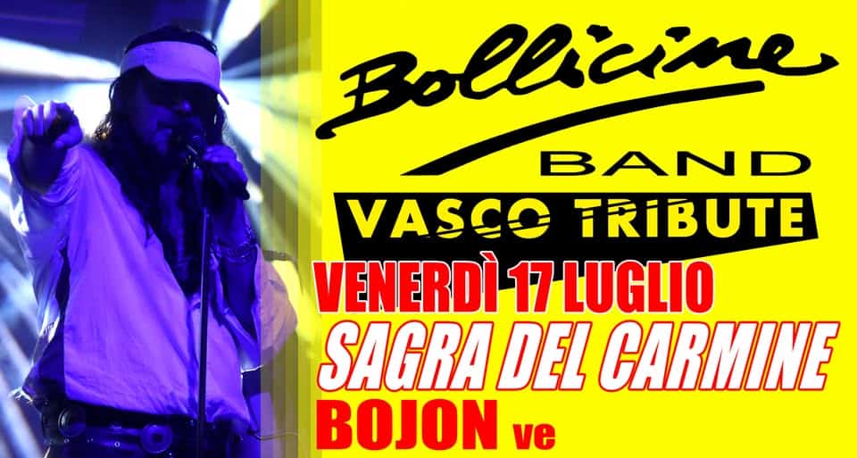 Evento BoLLicine Band live @SagraDelCarmine Bojon di Campolongo Maggiore VE, venerdì 17 luglio 2026 Locandina BoLLicine Band live @SagraDelCarmine Bojon di Campolongo Maggiore VE, venerdì 17 luglio 2026 - venerdì 17 luglio ore 21:30 - 23:30