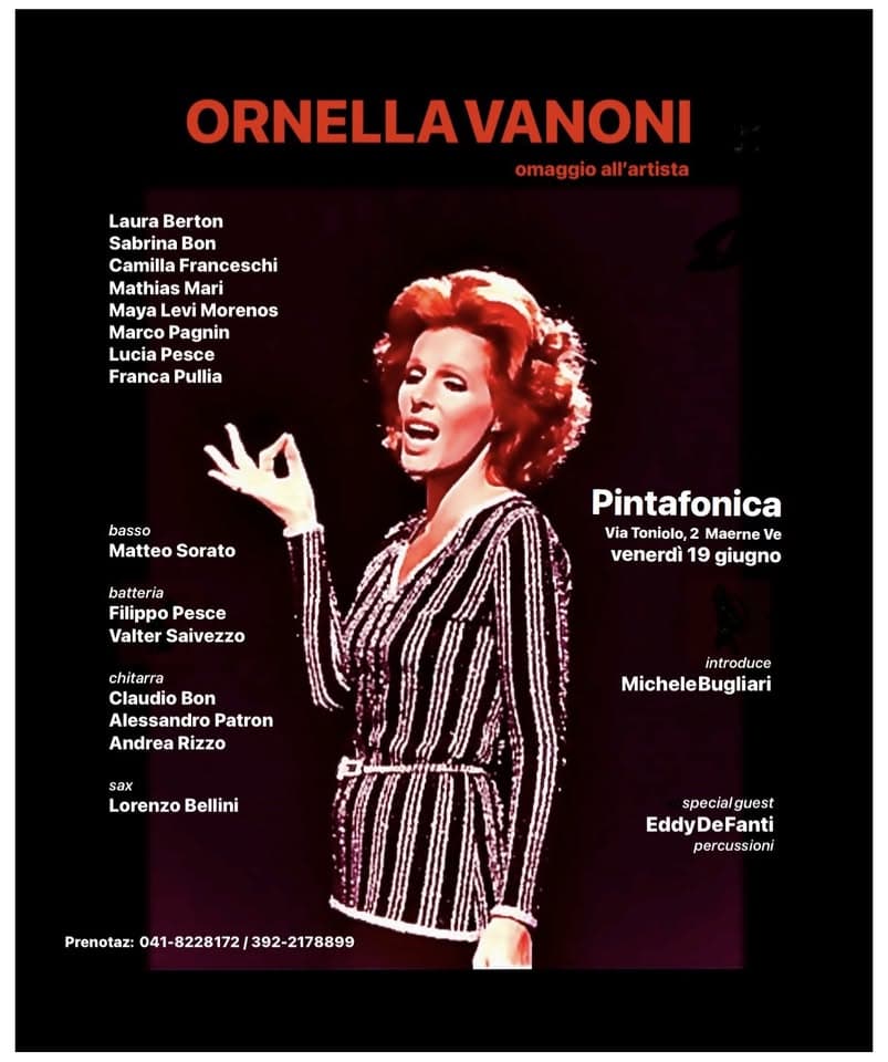 Evento Ornella Vanoni – Omaggio all’artista Locandina Ornella Vanoni – Omaggio all’artista - venerdì 19 giugno ore 21:30 - 23:30