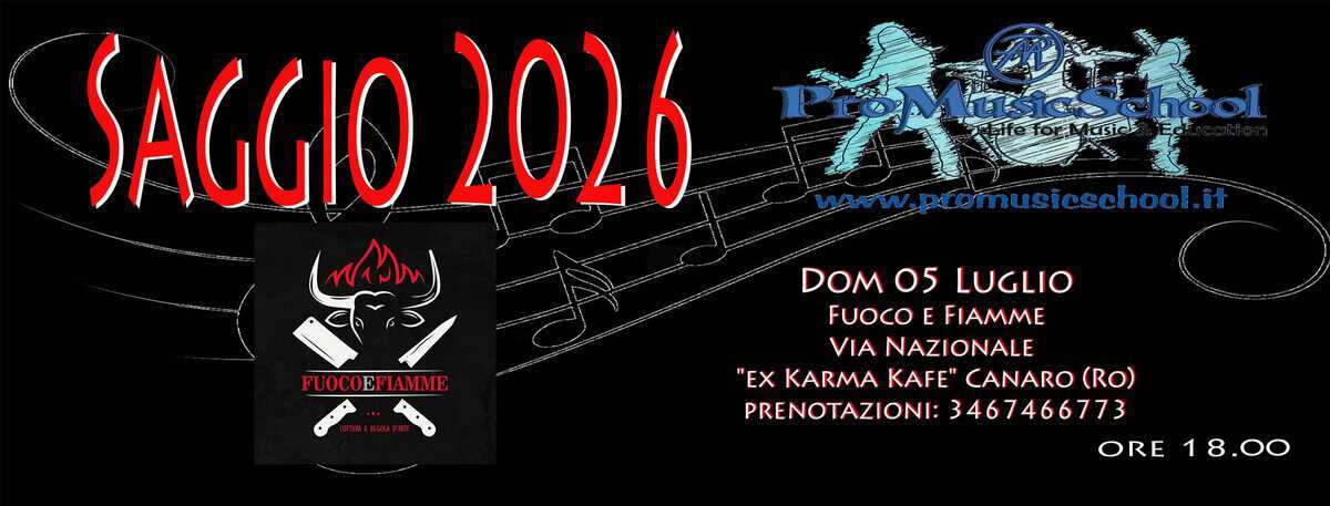 Evento Saggio Estivo ProMusicSchool!! Locandina Saggio Estivo ProMusicSchool!! - domenica 5 luglio ore 18:00 - 20:00