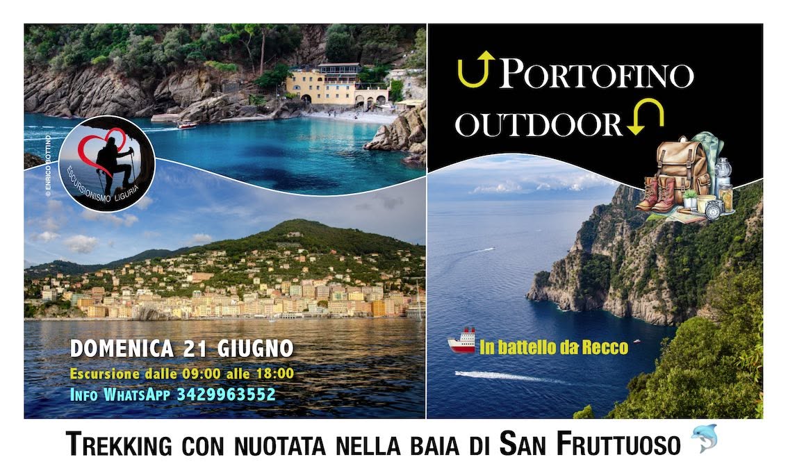 Evento Portofino outdoor trekking con nuotata nella baia di San Fruttuoso Locandina Portofino outdoor trekking con nuotata nella baia di San Fruttuoso - domenica 21 giugno ore 09:00 - 17:45