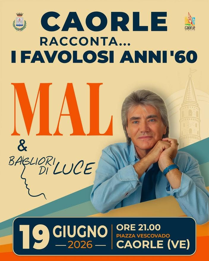 Evento Caorle racconta…I Favolosi Anni ’60 Locandina Caorle racconta…I Favolosi Anni ’60 - venerdì 19 giugno ore 21:00 - 23:00