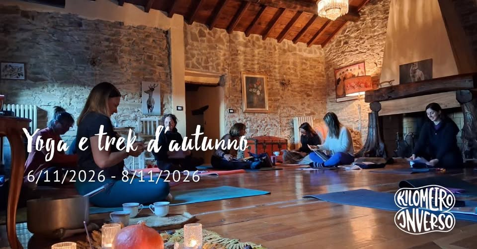 Evento Yoga e trek d’autunno Locandina Yoga e trek d’autunno - da venerdì 6 novembre - domenica 8 novembre 2026 ore 16:00