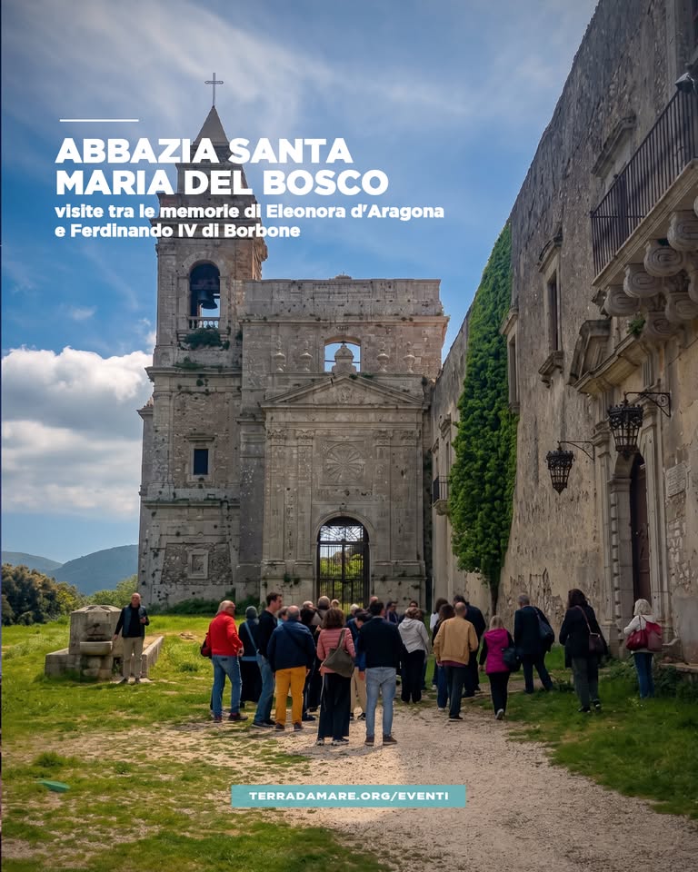 Evento Abbazia di Santa Maria del Bosco visite tra le memorie di Eleonora d’Aragona e Ferdinando di Borbone Locandina Abbazia di Santa Maria del Bosco visite tra le memorie di Eleonora d’Aragona e Ferdinando di Borbone - domenica 4 ottobre ore 11:00 - 13:00