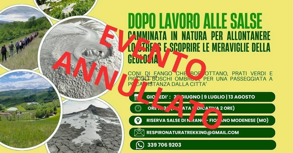 Evento Dopo lavoro alle Salse Camminata serale Locandina Dopo lavoro alle Salse Camminata serale - giovedì 13 agosto ore 18:30 - 20:30