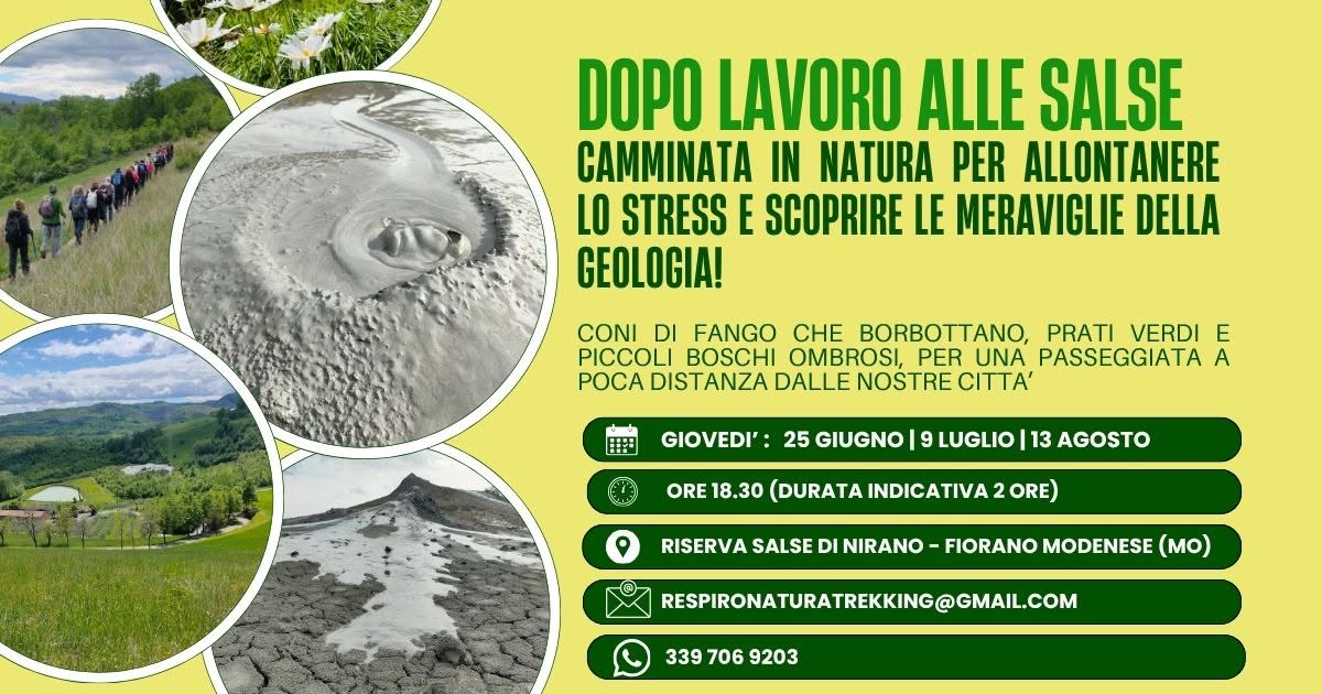 Evento Dopo lavoro alle Salse Camminata serale Locandina Dopo lavoro alle Salse Camminata serale - giovedì 25 giugno ore 18:30 - 20:30