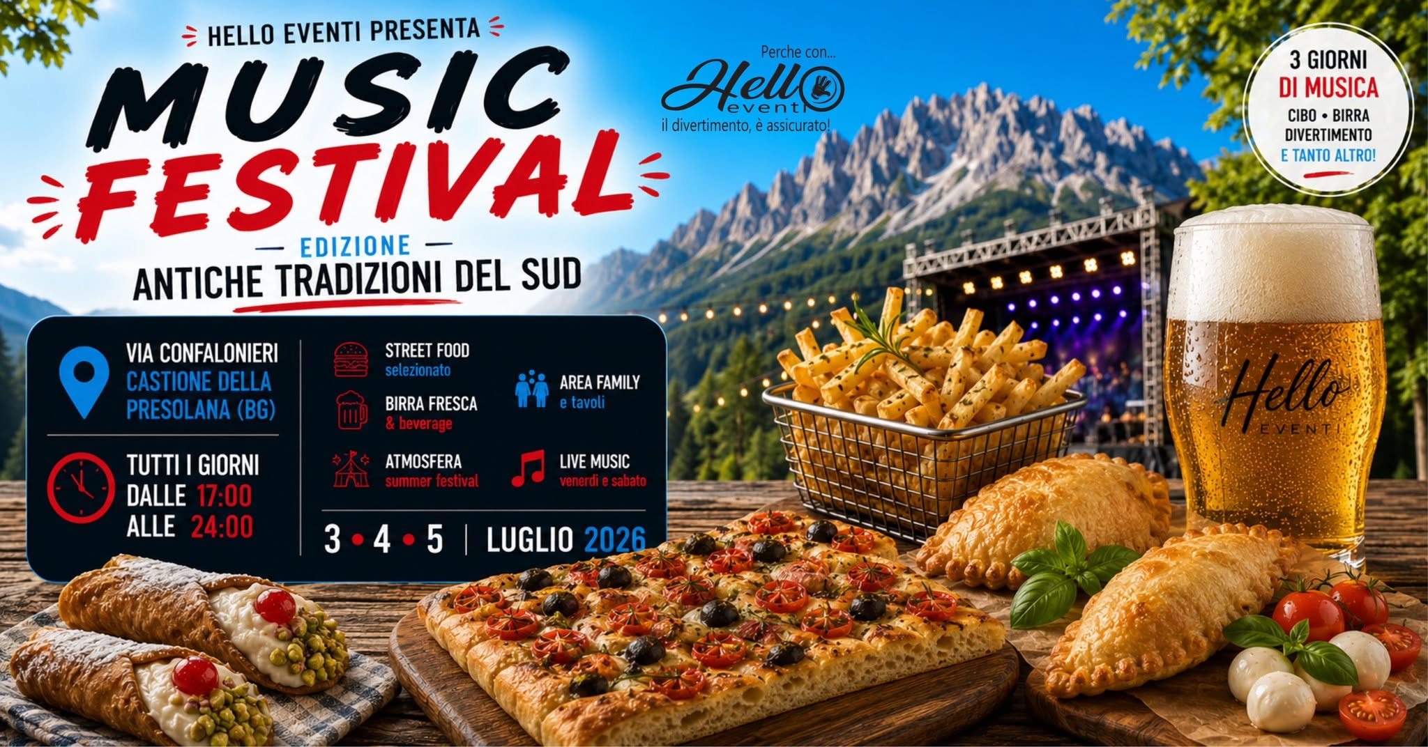Evento Music Festival – Edizione Antiche Tradizioni Del Sud Locandina Music Festival – Edizione Antiche Tradizioni Del Sud - venerdì 3 luglio ore 17:00 - 19:00