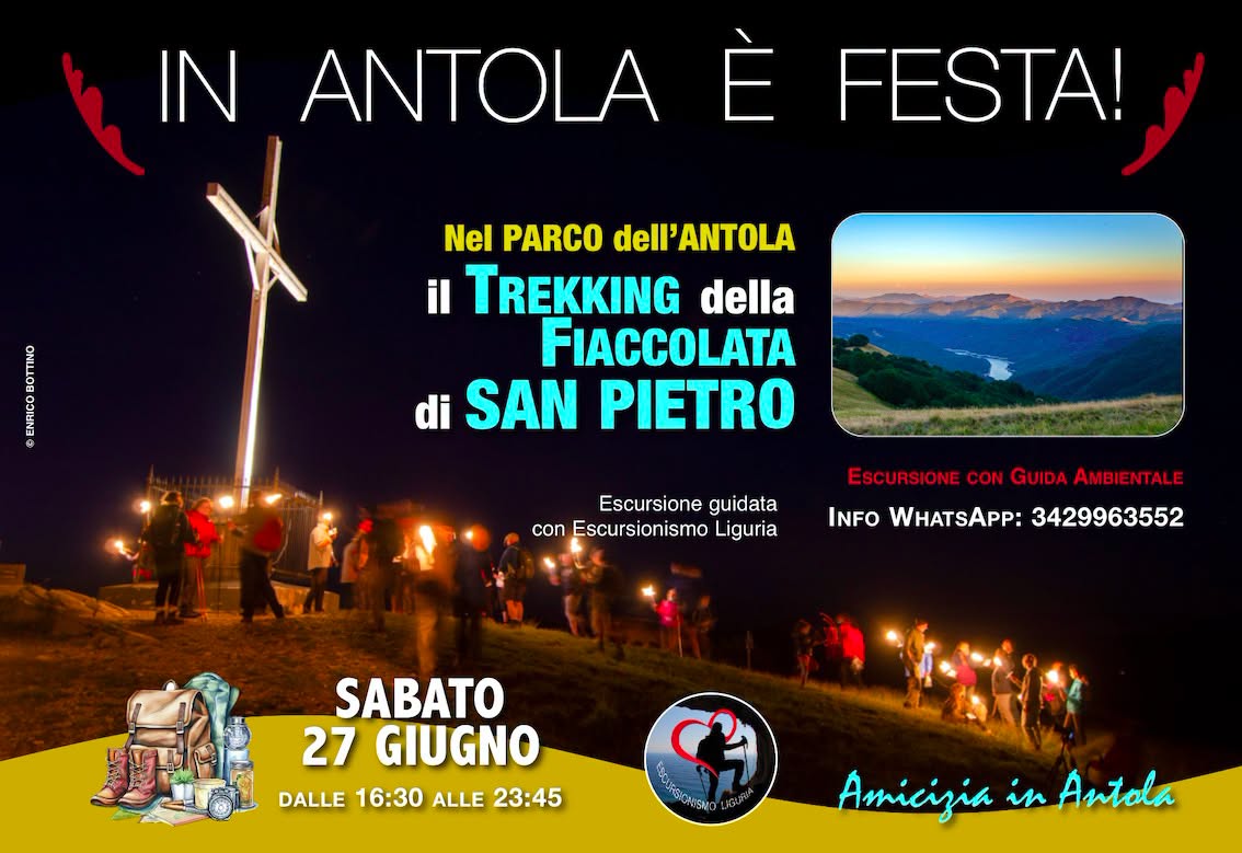 Evento Il trekking di San Pietro in Antola e la notte delle Fiaccole Locandina Il trekking di San Pietro in Antola e la notte delle Fiaccole - sabato 27 giugno ore 16:30 - 18:30
