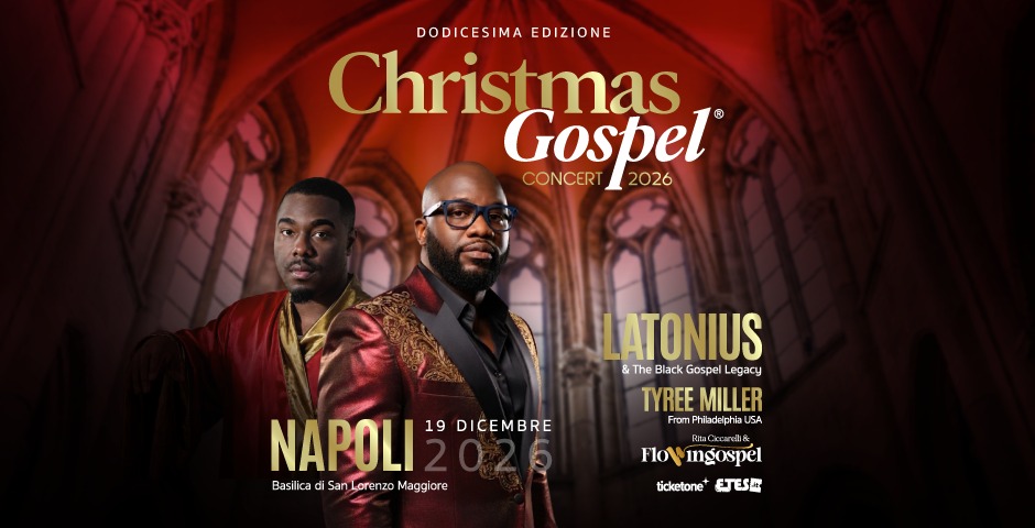 Evento Christmas Gospel Concert 2026 – XII Edizione Locandina Christmas Gospel Concert 2026 – XII Edizione - sabato 19 dicembre ore 21:00 - 23:00