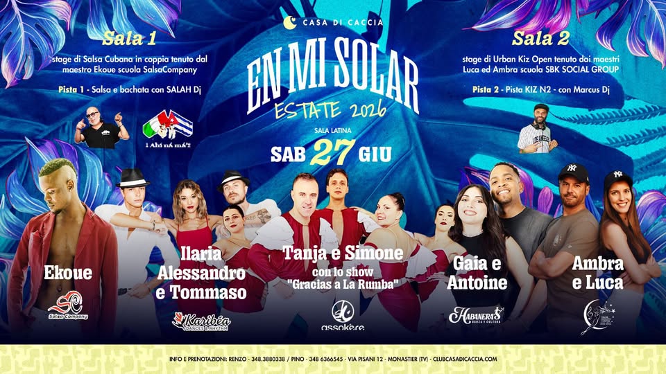 Evento Sabato 27 Giugno Sala Estiva Latina Locandina Sabato 27 Giugno Sala Estiva Latina - sabato 27 giugno ore 20:30 - 22:30