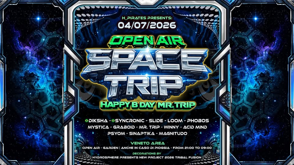Evento Space Trip Locandina Space Trip - da sabato 4 luglio - domenica 5 luglio 2026 ore 21:00 ore 09:00
