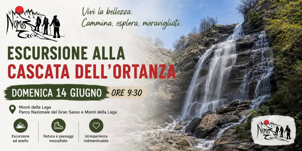 Evento La Cascata dell’Ortanza con Nomos Trek Locandina La Cascata dell’Ortanza con Nomos Trek - domenica 14 giugno ore 09:30 - 16:00