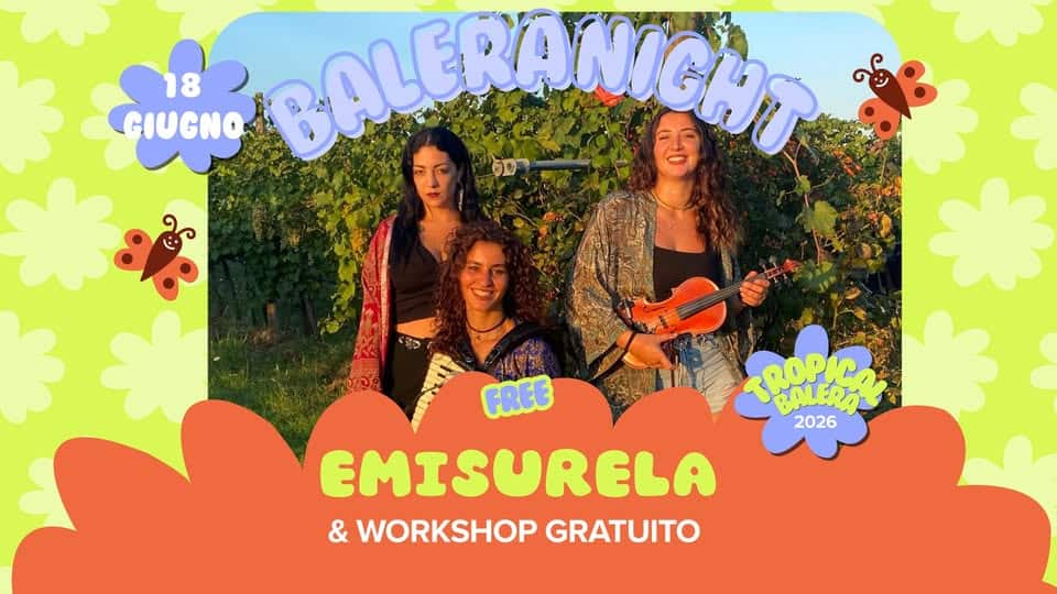 Evento BALERA NIGHT – Emisurela LIVE workshop ballo liscio – free entry Locandina BALERA NIGHT – Emisurela LIVE workshop ballo liscio – free entry - giovedì 18 giugno ore 19:30 - 21:30