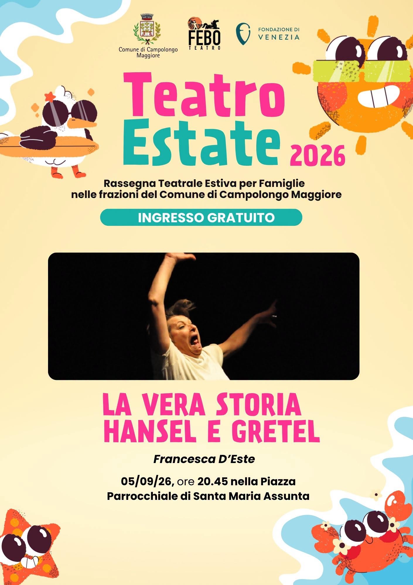 Evento Teatro nelle Frazioni – La Vera Storia di Hansel e Gretel Locandina Teatro nelle Frazioni – La Vera Storia di Hansel e Gretel - sabato 5 settembre ore 20:45 - 22:45