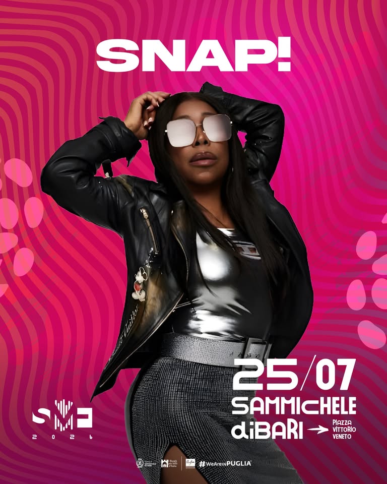 Evento SNAP! al Sammichele Music Festival Locandina SNAP! al Sammichele Music Festival - sabato 25 luglio ore 21:30 - 23:30