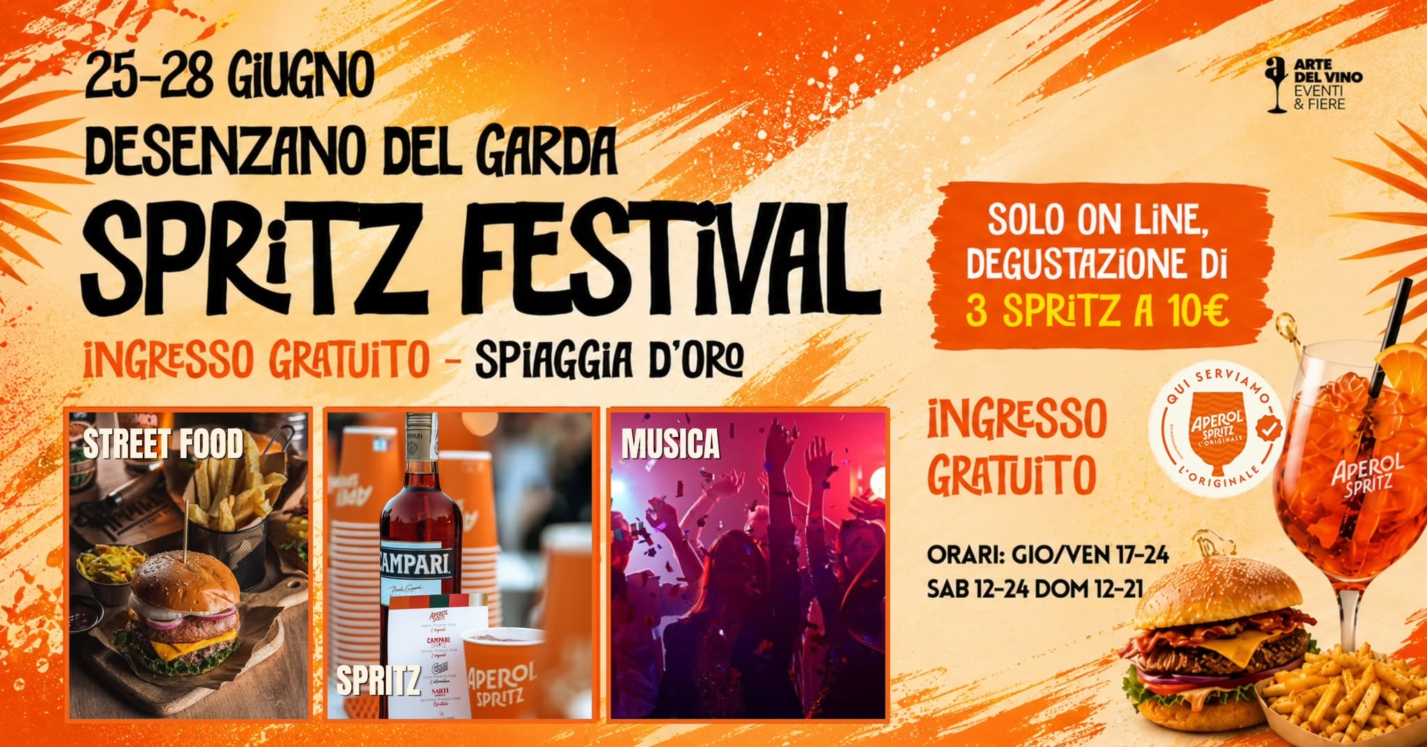 Evento Desenzano Del Garda Spritz Festival Locandina Desenzano Del Garda Spritz Festival - da giovedì 25 giugno - domenica 28 giugno 2026 ore 17:00 ore 21:00